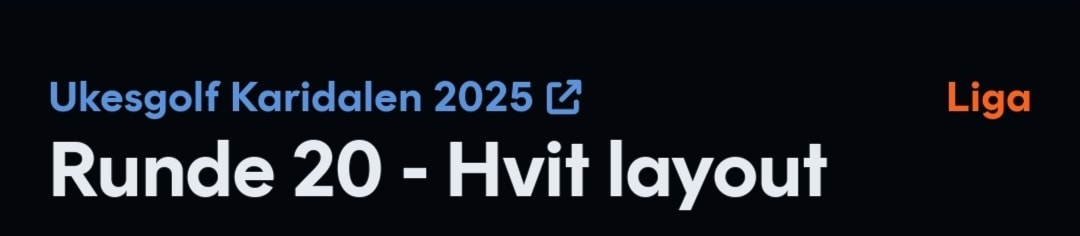 Runde 20 og hvit layout, opptur, putteliga og har du noen disker til overs